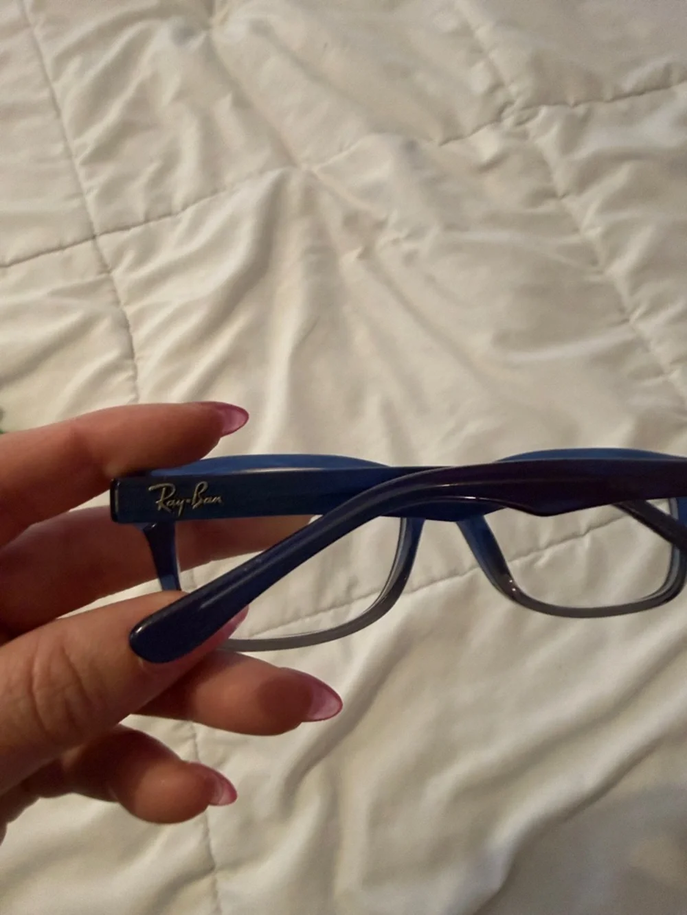 Ray-Ban Blue Gradient Rectangular Frames with Navy Temples